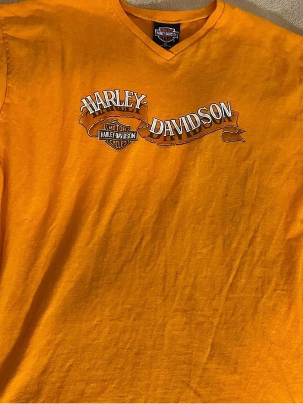 Harley-Davidson Orange V-neck Tee